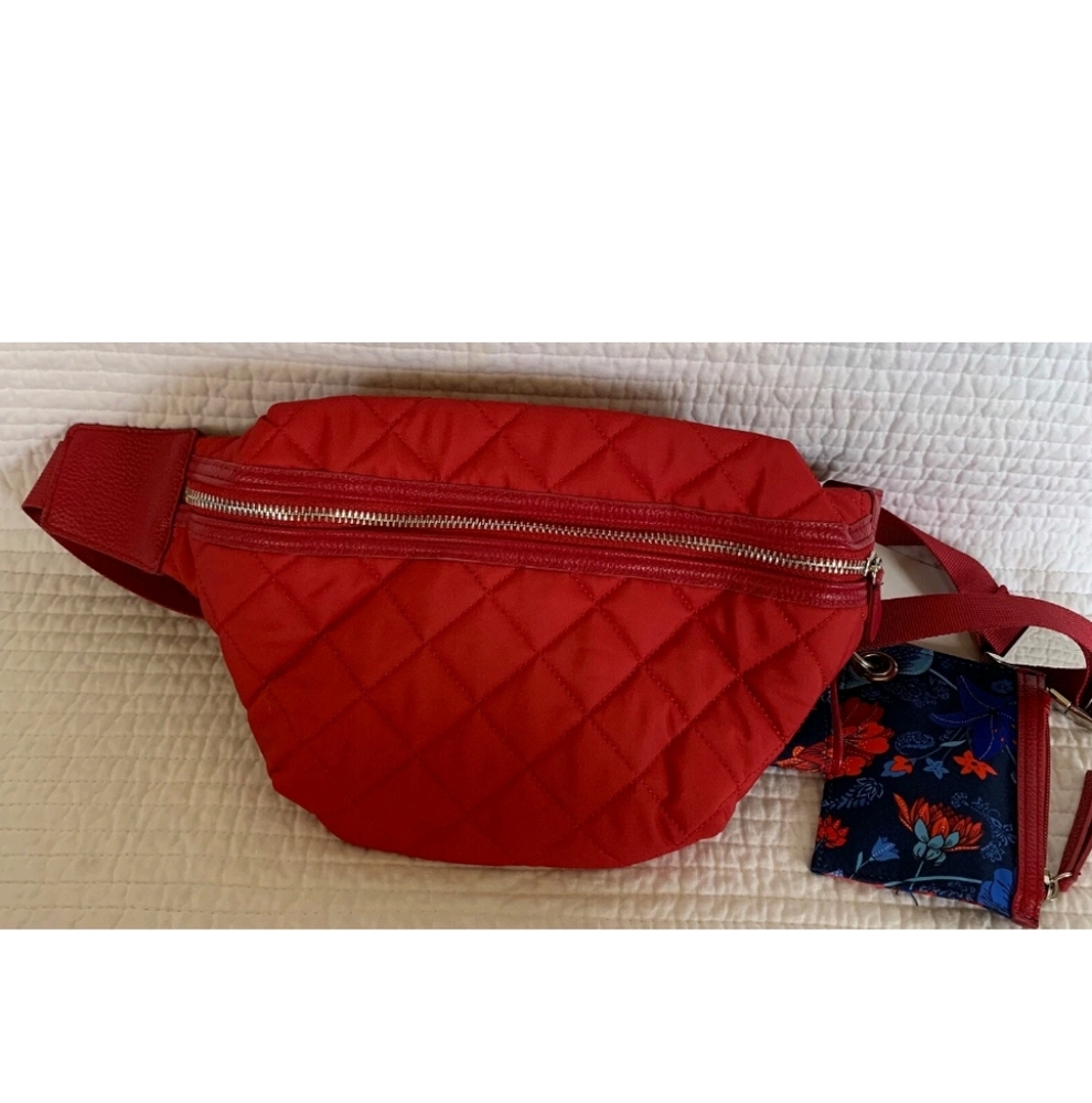Like New Samantha Brown Quilted Belt Bag Fanny Pack |Red Sangria Travel  Pouch